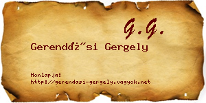 Gerendási Gergely névjegykártya